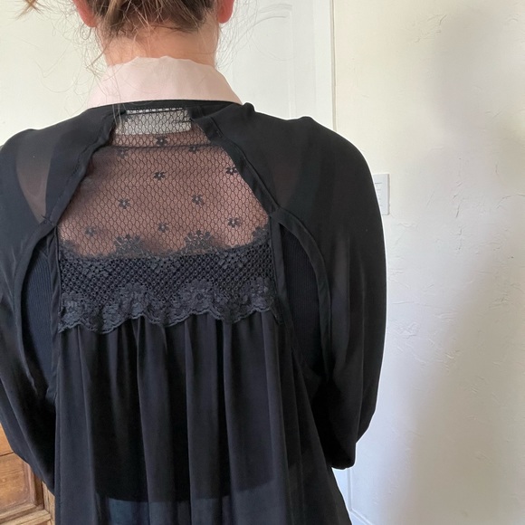 Ssemienne Sheer Black Button Down - Picture 9 of 10